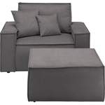 2/3-Sitzer Sofa von andas, in der Farbe Grau, aus Kunststoff, andere Perspektive, Vorschaubild