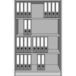 Bürostandregal von eurokraft pro, in der Farbe Grau, aus Spanplatte, andere Perspektive, Vorschaubild