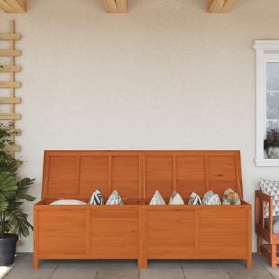 Preisvergleich für Gartentruhe,auflagenboxen,gartenbox Auflagentruhe Braun 198,5x50x56,5 Cm Massivholz Tanne Cca654396, BxHxT 198.5x56.5x50 cm, aus Holz