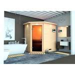 Sauna-Kabine von Karibu, in der Farbe Braun, aus Naturbelassen, andere Perspektive, Vorschaubild
