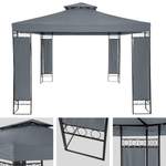 Pavillon von tectake, in der Farbe Grau, aus Polyester, andere Perspektive, Vorschaubild