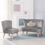 Sessel von Maisons du Monde, in der Farbe Grau, aus Samtstoff, andere Perspektive, Vorschaubild