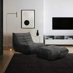 Loungesessel von Home Deluxe, in der Farbe Grau, aus Stoff, andere Perspektive, Vorschaubild