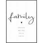 Family Script der Marke My Fam Poster I Individuelle Familienposter