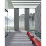 Sitzbank von MDF Italia, in der Farbe Rot, aus Aluminium, andere Perspektive, Vorschaubild