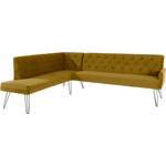 Eckbank von exxpo - sofa fashion, in der Farbe Gold, aus Samtvelours, andere Perspektive, Vorschaubild