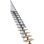 Treppe von Minka, in der Farbe Grau, aus Buchenholz, andere Perspektive, Vorschaubild