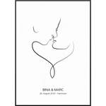 Almost Kiss der Marke My Fam Poster I Individuelle Familienposter