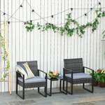 Garten von Outsunny, in der Farbe Grau, aus Polyrattan, andere Perspektive, Vorschaubild