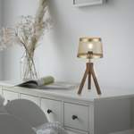 Nachttischlampe von Just Light, in der Farbe Gold, aus Mangoholz, andere Perspektive, Vorschaubild