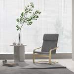 Relaxsessel von HOMCOM, in der Farbe Grau, aus Holz, andere Perspektive, Vorschaubild