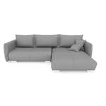 Ecksofa von Stylefy, in der Farbe Blau, aus Velours, andere Perspektive, Vorschaubild