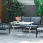 Gartentisch von Outsunny, in der Farbe Weiss, aus Glas, andere Perspektive, Vorschaubild