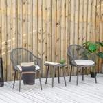 Gartenmöbel-Set von Outsunny, in der Farbe Grau, aus Polyethylen, andere Perspektive, Vorschaubild
