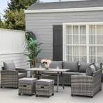 Garten-Set von Outsunny, in der Farbe Grau, aus Rattan, andere Perspektive, Vorschaubild