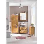 Badezimmerschrank von home affaire, in der Farbe Braun, aus Massivholz, andere Perspektive, Vorschaubild
