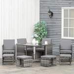 Gartenset von Outsunny, in der Farbe Grau, aus Polyrattan, andere Perspektive, Vorschaubild