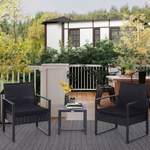 Garten von Outsunny, in der Farbe Schwarz, aus Polyrattan, andere Perspektive, Vorschaubild