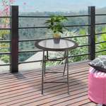 Gartentisch von Outsunny, in der Farbe Braun, aus Geflecht, andere Perspektive, Vorschaubild