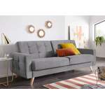 2 & 3 Sitzer Sofa, in der Farbe Grau, aus Samtvelours, Vorschaubild