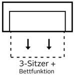 2 & 3 Sitzer Sofa von sit&more, in der Farbe Schwarz, aus Holzwerkstoff, andere Perspektive, Vorschaubild