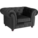 Chesterfield-Sessel von Max Winzer®, in der Farbe Schwarz, aus Holzwerkstoff, andere Perspektive, Vorschaubild