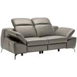 2 & 3 Sitzer Sofa von Celina Home, in der Farbe Grau, aus Leder, andere Perspektive, Vorschaubild