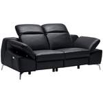 2 & 3 Sitzer Sofa von Celina Home, in der Farbe Schwarz, aus Leder, andere Perspektive, Vorschaubild