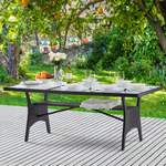 Gartentisch von Casaria®, in der Farbe Schwarz, aus Sicherheitsglas, andere Perspektive, Vorschaubild