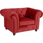 Chesterfield-Sessel von Max Winzer®, in der Farbe Rot, aus Holzwerkstoff, andere Perspektive, Vorschaubild