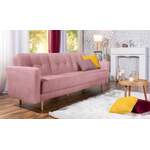 2 & 3 Sitzer Sofa von Max Winzer®, in der Farbe Rosa, aus Samtvelours, andere Perspektive, Vorschaubild
