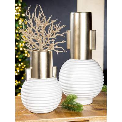Cascade, home24 BxHxT Farbe in Ladendirekt Preisvergleich Weiß | 21x42x21 Tisch Vase für der cm,