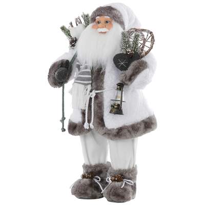Preisvergleich für HOSSNER - HOMECOLLECTION Mantel Weihnachtsmann Grau, Ladendirekt »Santa Farbe Kunststoff, Laterne«, und der Weihnachtsdeko, GTIN: 4056837047677 weißem in aus mit 