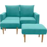2 & 3 Sitzer Sofa von Domo Collection, in der Farbe Blau, aus Holzwerkstoff, Vorschaubild